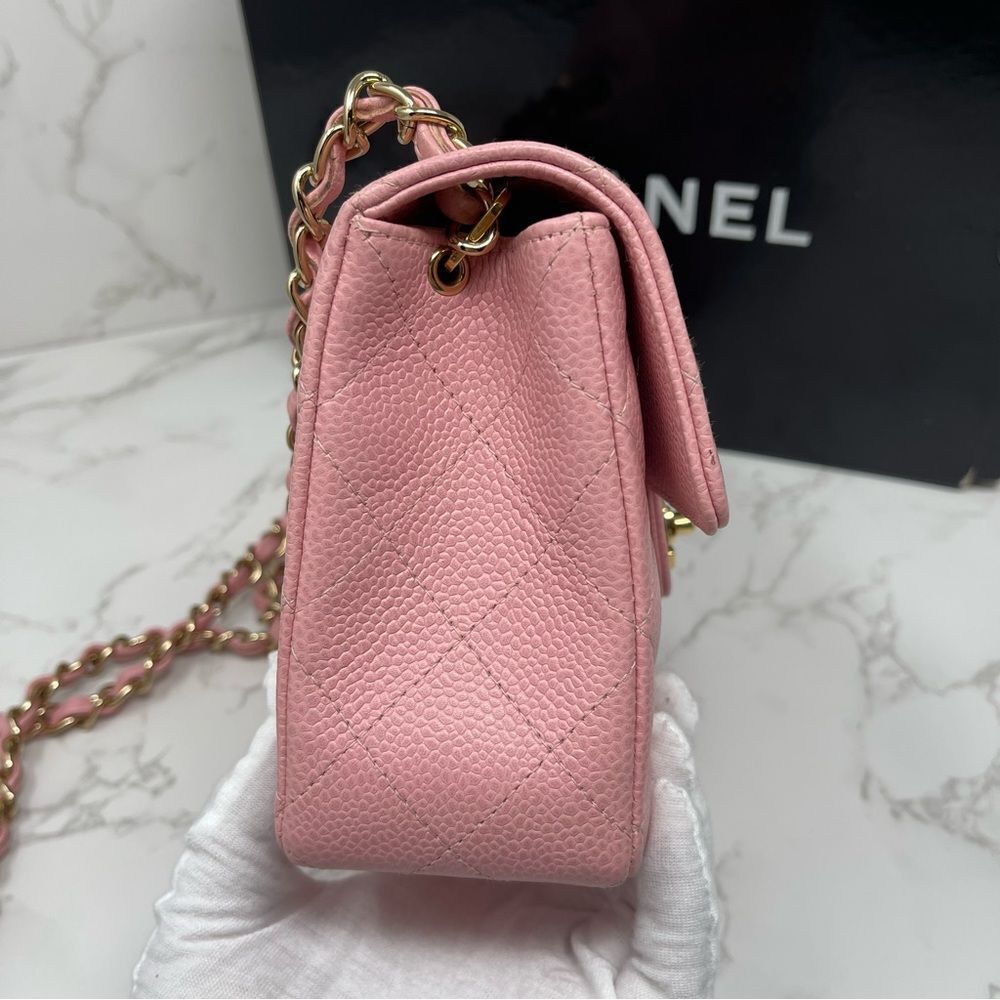 Chanel Vintage Sakura Pink CC Mini Square Classic Flap Quilted Bag - Picture 6 of 17